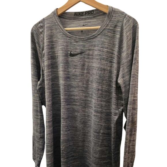 Nike Pro Dri-FIT Cotton Crew Long Sleeve Tee in Obsidian – EUC Size XL - Picture 3 of 3